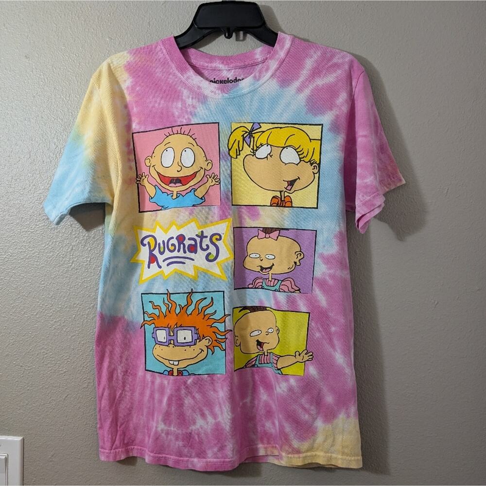 Nickelodeon Rugrats Tie-Dye Kids T-Shirt - Pink, Blue, Yellow